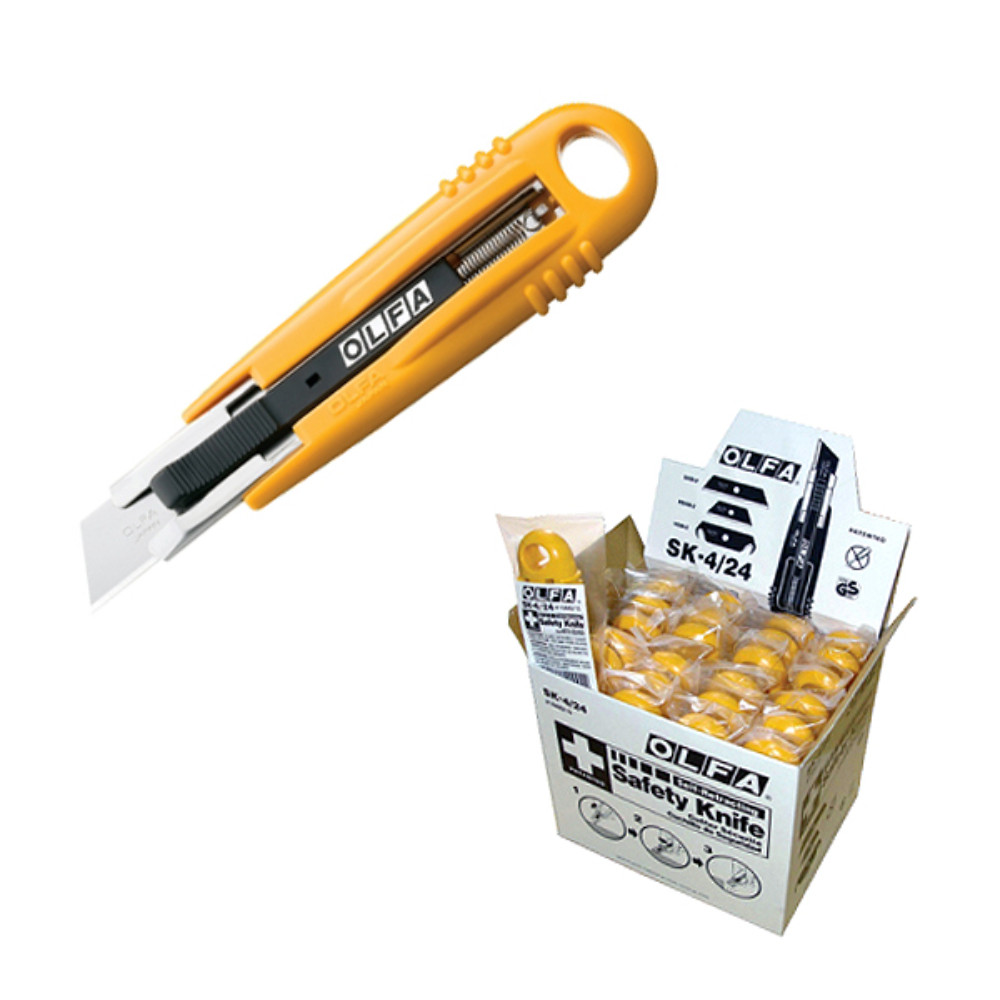 Макетен нож SAFETY, OLFA SK 4/24, SKB2, RSKB2, HOB2, 24 броя Макетен нож SAFETY, OLFA SK 4/24, SKB2, RSKB2, HOB2, 24 броя