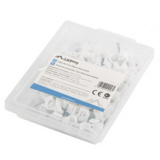 КАБЕЛЕН КЛИПС LANBERG CABLE CLIPS 7MM 100PCS, БЕЛИ