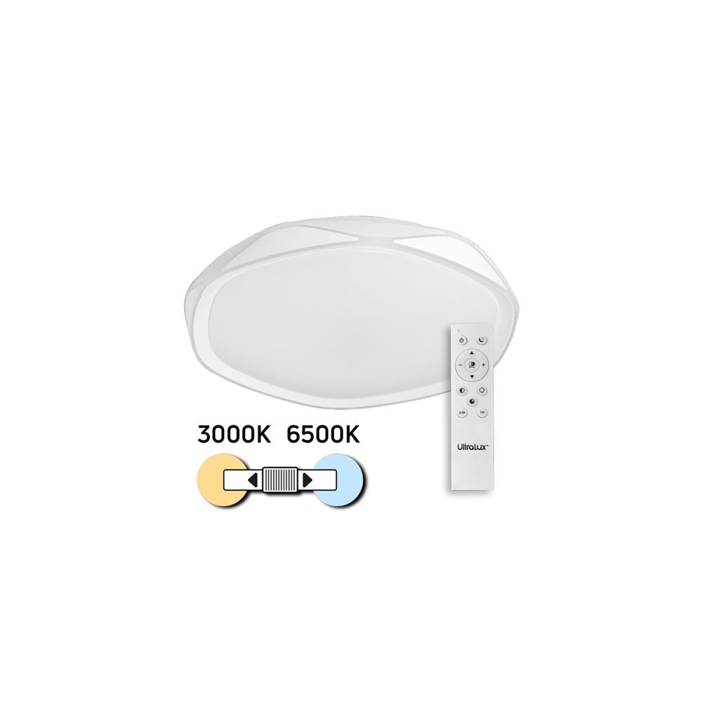 LED ДИМИРАЩА CCT ПЛАФОНИЕРА С ДИСТАНЦИОННО УПРАВЛЕНИЕ, СИВ, MAX. 72W, 3000K-6500К, 220-240V AC, КРЪГ, IP20