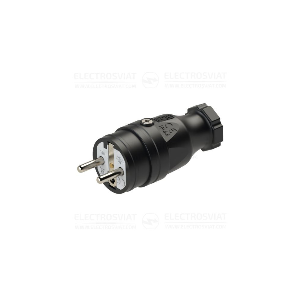 ЩЕПСЕЛ ГУМИРАН, 16A, 230VAC, IP44, TAURUS, БЯЛ/ЧЕРЕН
