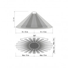 PIR CЕНЗОР ЗА ДВИЖЕНИЕ ЗА ОТКРИТ МОНТАЖ С ШИРОК ОБХВАТ, 3XPIR, 2000W/1000W, 2X15M, IP20