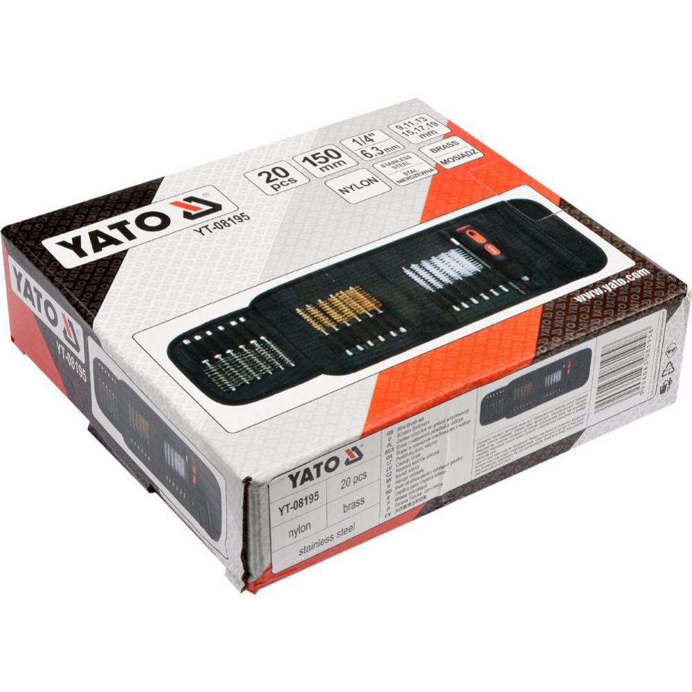 Комплект телени и PVC четки YATO, 20 части Комплект телени и PVC четки YATO, 20 части