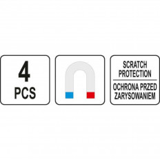 Комплект магнитни стойки за колички YATO, 4 части