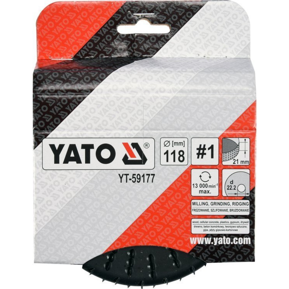 Диск за шлайфане YATO, универсален, Ø 118 х 22.2 мм Диск за шлайфане YATO, универсален, Ø 118 х 22.2 мм