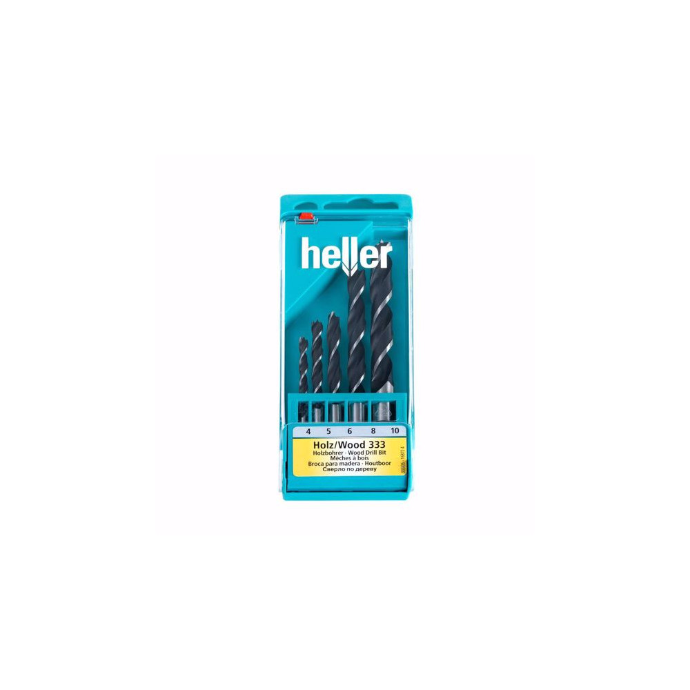 Комплект универсални свредла за дърво HELLER, 5 броя, ф 4 - ф 10 Комплект универсални свредла за дърво HELLER, 5 броя, ф 4 - ф 10