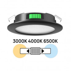 МЕБЕЛНА LED ЛУНА ЗА ВГРАЖДАНЕ, ЧЕРНА, КРЪГ, 4W, CCT, 12V DC, IP44, 3000K/4000K/6500K