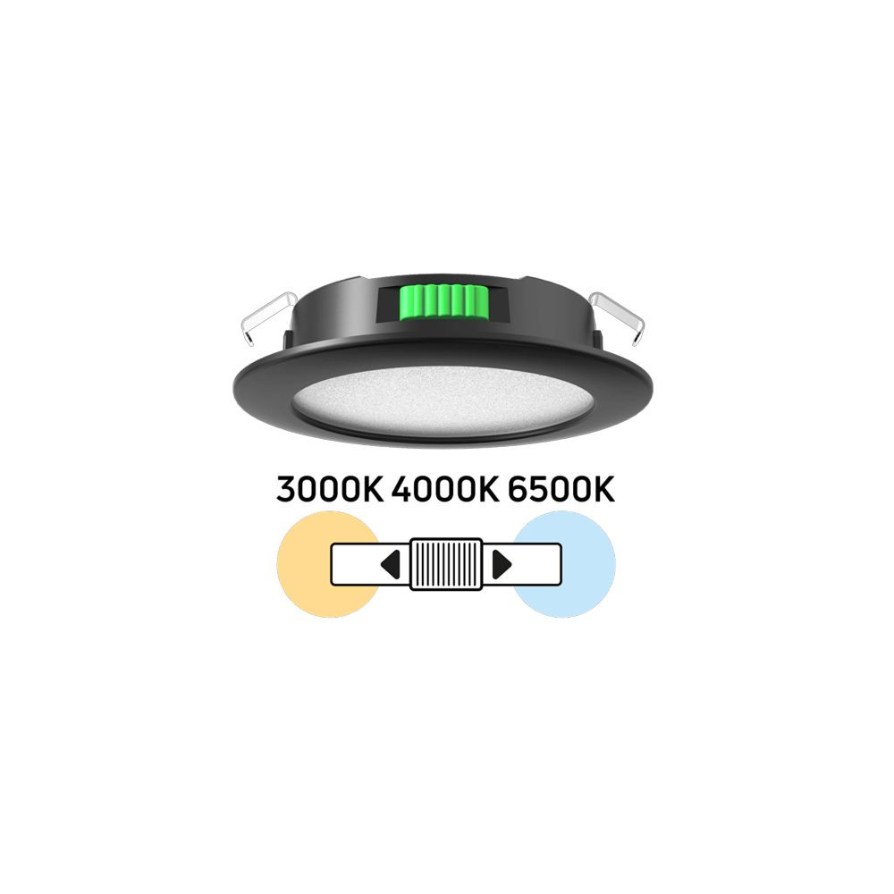 МЕБЕЛНА LED ЛУНА ЗА ВГРАЖДАНЕ, ЧЕРНА, КРЪГ, 4W, CCT, 12V DC, IP44, 3000K/4000K/6500K