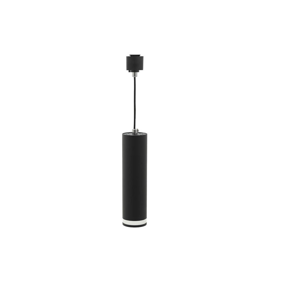 ПЕНДЕЛ ЗА ШИНА GU10 МОНОФАЗЕН ЧЕРЕН ЦВЯТ WITH TRANSPARENT LUMO P Φ55x200mm 2102280 VITO