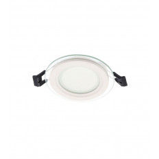 LED КРЪГЪЛ СТЪКЛЕН ПАНЕЛ ЗА ВГРАЖДАНЕ  LENA-RG Φ100x40mm 6W 600Lm 6000K (СТУДЕНА СВЕТЛИНА) 2023420 VITO, МОНТАЖЕН ОТВОР Φ75