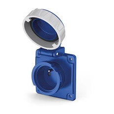 Контакт френски стандарт 2P+Е 16A IP66/IP67/IP69 с детска защита, серия Domo панелен монтаж 75х75мм Scame
