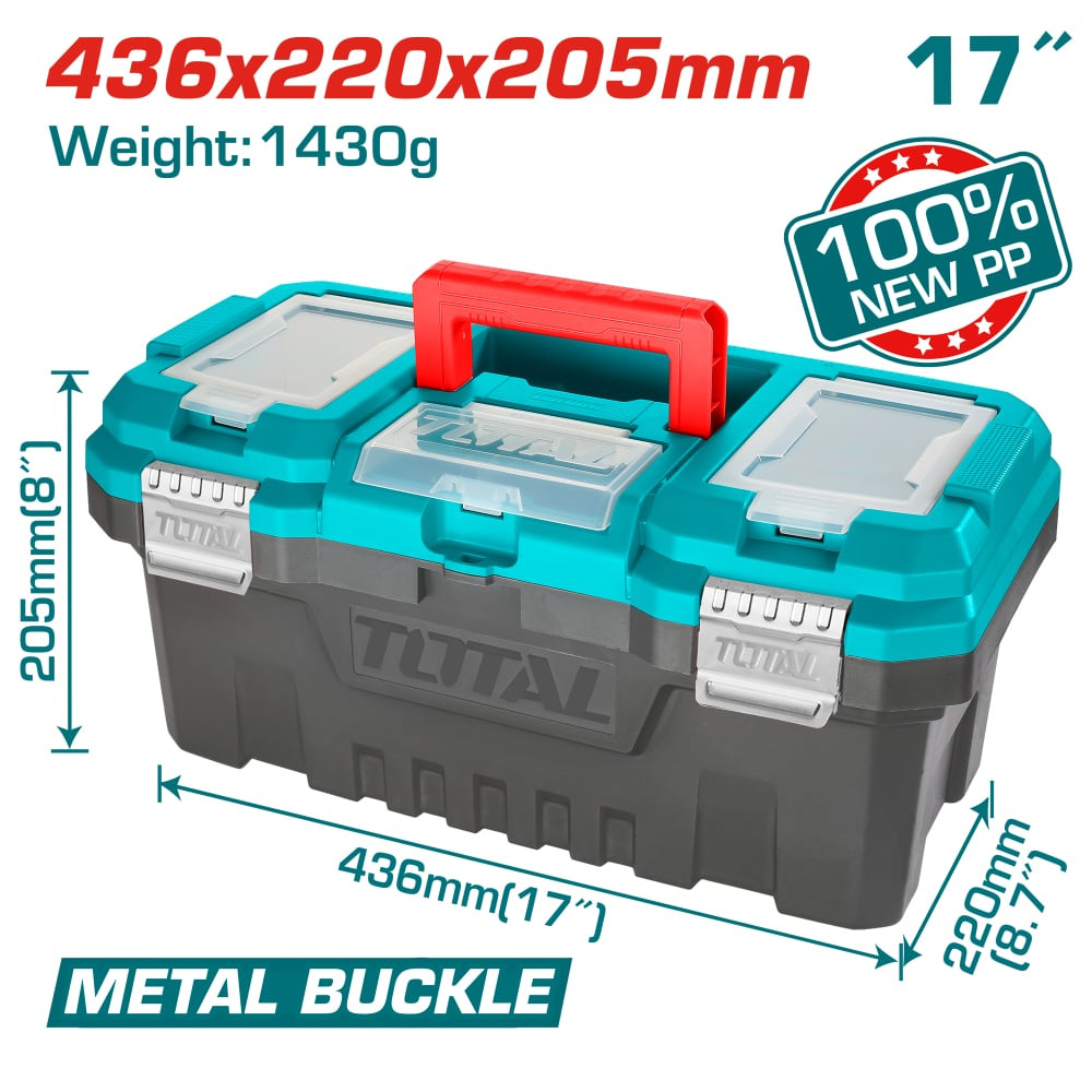 Куфар за инструменти TOTAL, PP, 436 x 220 x 205 мм