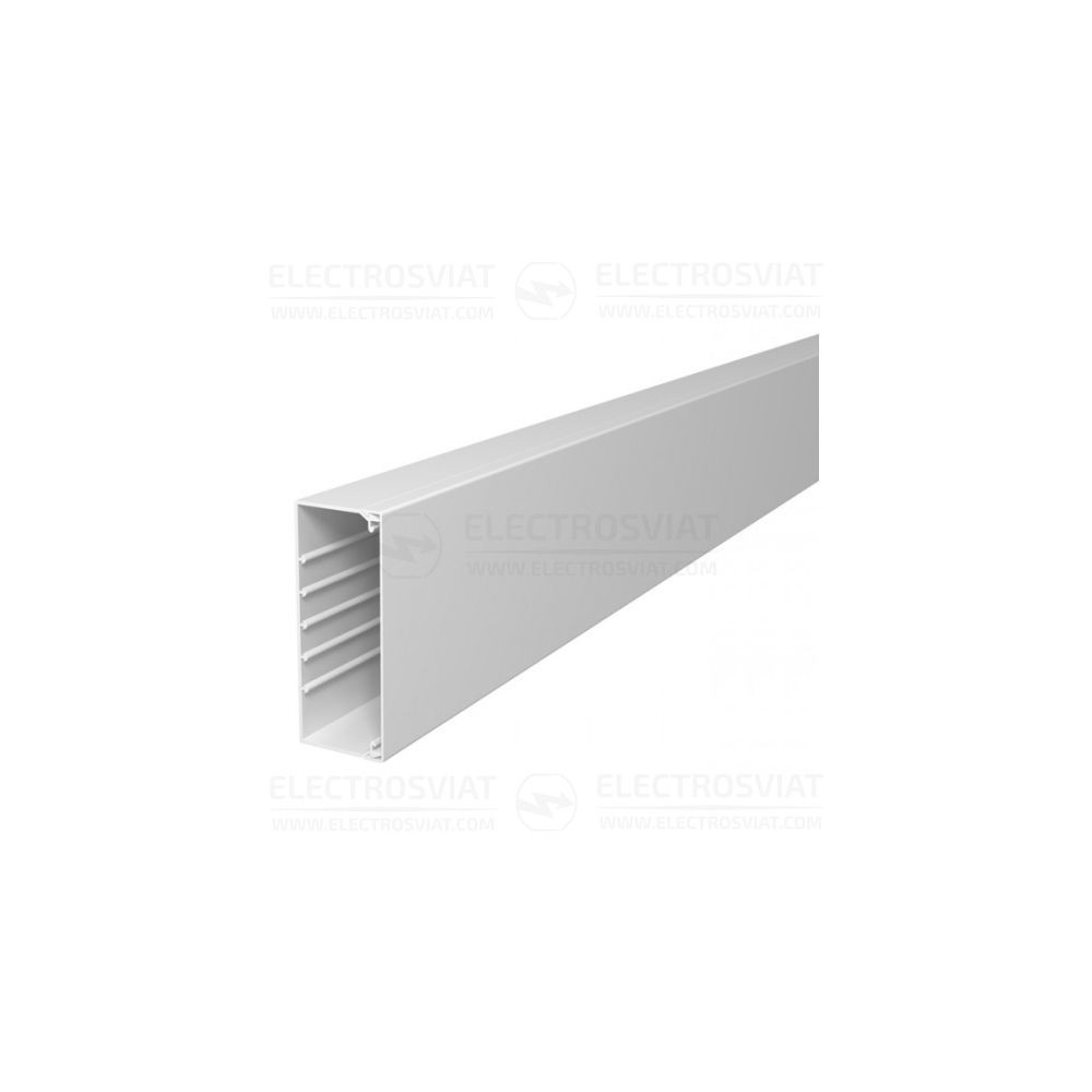 КАБЕЛЕН КАНАЛ - OBO - 150Х60Х2000, С ПЕРФОРАЦИЯ НА ДЪНОТО, БЯЛ, WDK60150RW
