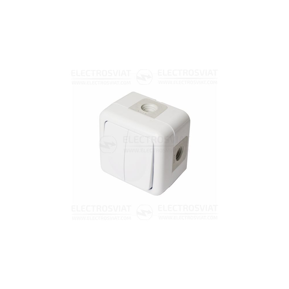 СЕРИЕН КЛЮЧ ЗА ОТКРИТ МОНТАЖ, 10A, ВЛАГОЗАЩИТЕН IP44, БЯЛ, СЕРИЯ АКВА