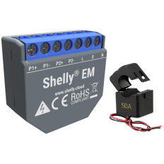 МИКРОМОДУЛ SMART МОНОФАЗЕН МЕРИТЕЛ 2Х 120A, SHELLY EM