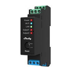 ИМПУЛСНО SMART РЕЛЕ 2Х ON/OFF 16A (25A) С МЕРИТЕЛ ЗА DIN МОНТАЖ, SHELLY PRO 2PM