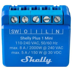 МИКРОМОДУЛ SMART РЕЛЕ 1Х ON/OFF 8A ИЗИСКВА НЕУТРАЛА SHELLY PLUS 1 MINI /ДО ИЗЧЕРПВАНЕ/