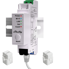 МОНОФАЗЕН SMART МЕРИТЕЛ 2Х 50A ЗА DIN МОНТАЖ SHELLY PRO EM 50