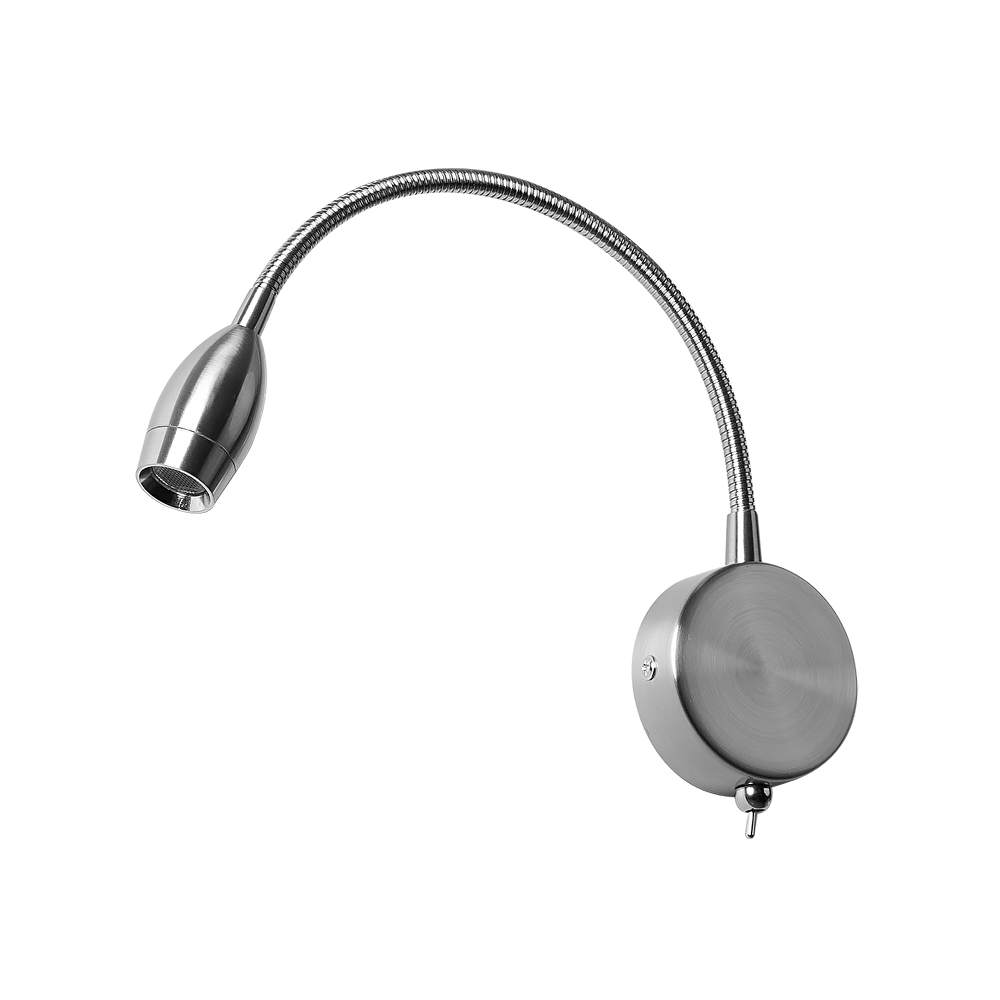 LED ГЪВКАВА ЛАМПА ЗА СТЕНА САТИНИРАН НИКЕЛ 3W, 4200K