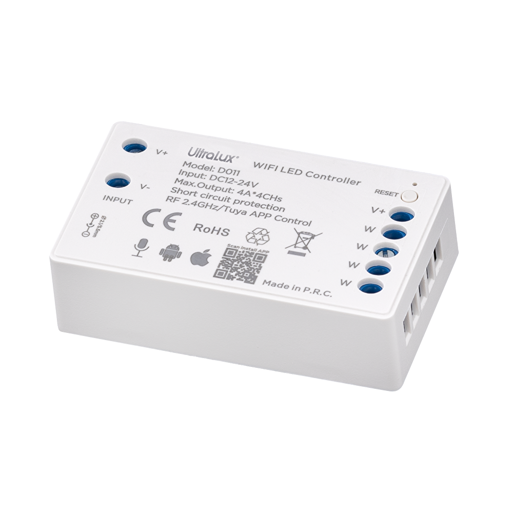 SMART 2.4G RF WIFI ДИМЕР ЗА ЕДНОЦВЕТНА LED ЛЕНТА 4X4A, 192W (12V), 12-24V DC