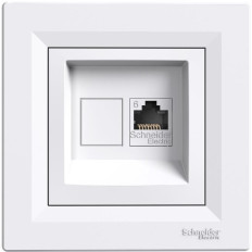 КОМПЮТЪРНА РОЗЕТКА RJ45, КАТ. 6, UTP, БЯЛА, СЕРИЯ ASFORA