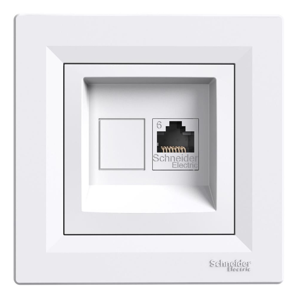 КОМПЮТЪРНА РОЗЕТКА RJ45, КАТ. 6, UTP, БЯЛА, СЕРИЯ ASFORA