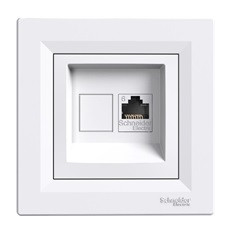 КОМПЮТЪРНА РОЗЕТКА RJ45, КАТ. 6, UTP, БЯЛА, СЕРИЯ ASFORA