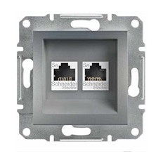 КОМПЮТЪРНА РОЗЕТКА 2XRJ45, КАТ. 5E, UTP, СТОМАНА, СЕРИЯ ASFORA