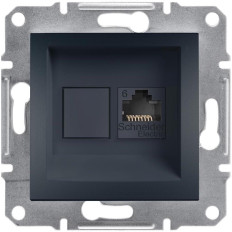 КОМПЮТЪРНА РОЗЕТКА RJ45, КАТ. 6, UTP, АНТРАЦИТ, СЕРИЯ ASFORA