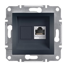 КОМПЮТЪРНА РОЗЕТКА RJ45, КАТ. 5E, UTP, АНТРАЦИТ, СЕРИЯ ASFORA