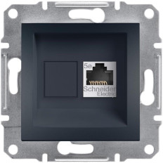 КОМПЮТЪРНА РОЗЕТКА RJ45, КАТ. 5E, UTP, АНТРАЦИТ, СЕРИЯ ASFORA