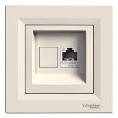 КОМПЮТЪРНА РОЗЕТКА RJ45, КАТ. 6, UTP, КРЕМ, СЕРИЯ ASFORA