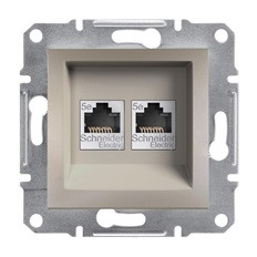 КОМПЮТЪРНА РОЗЕТКА 2XRJ45, КАТ. 5E, UTP, БРОНЗ, СЕРИЯ ASFORA