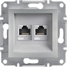 КОМПЮТЪРНА РОЗЕТКА 2XRJ45, КАТ. 5E, UTP, АЛУМИНИЙ, СЕРИЯ ASFORA