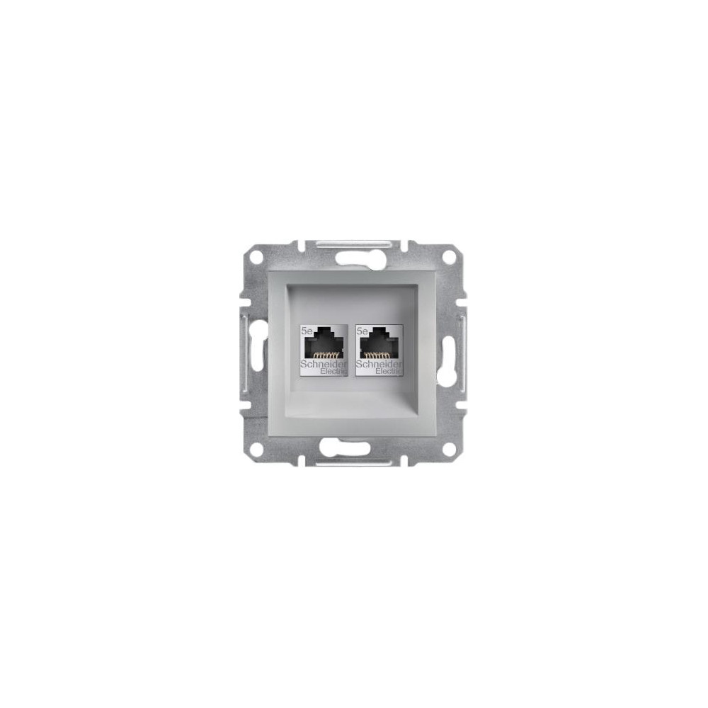 КОМПЮТЪРНА РОЗЕТКА 2XRJ45, КАТ. 5E, UTP, АЛУМИНИЙ, СЕРИЯ ASFORA