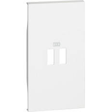 ЛИЦЕВ ПАНЕЛ ЗА USB РОЗЕТКА ТИП 2XA/2XC/A+C, 2 МОДУЛА, БЯЛ, СЕРИЯ LIVING NOW