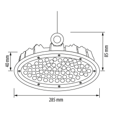 LED ИНДУСТРИАЛНО ОСВЕТИТЕЛНО ТЯЛО КАМБАНА, 100W, 5000K, 220V-240V AC, 11000LM, IP65