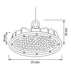 LED ИНДУСТРИАЛНО ОСВЕТИТЕЛНО ТЯЛО КАМБАНА, 150W, 5000K, 220V-240V AC, IP65, 15000LM