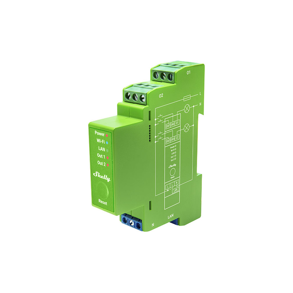 ДИМЕР SMART 2Х 200VA С МЕРИТЕЛ ЗА DIN МОНТАЖ SHELLY PRO DIMMER 2PM