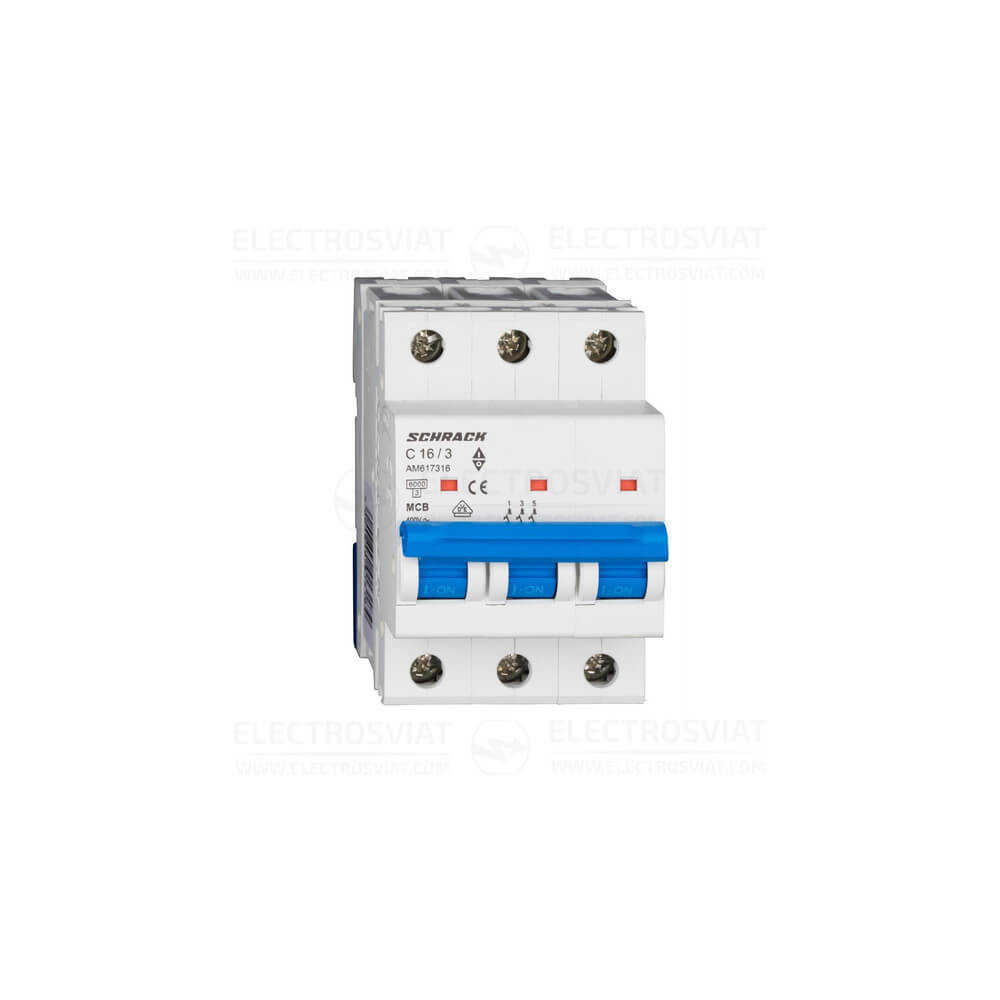 МИНИАТЮРЕН ПРЕКЪСВАЧ AMPARO 6KA, C 16A, 3P