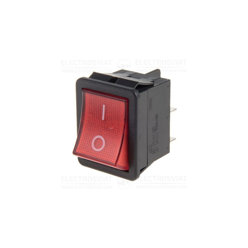 ROCKER ПРЕВКЛЮЧВАТЕЛ, 2 ПОЗИЦИИ, OFF-ON, 20A/250VAC, ОТВОР 22Х30MM