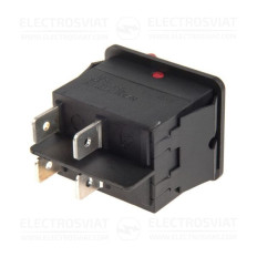 ROCKER ПРЕВКЛЮЧВАТЕЛ, 2 ПОЗИЦИИ, OFF-ON, 20A/250VAC, ОТВОР 22Х30MM