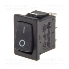 ROCKER ПРЕВКЛЮЧВАТЕЛ, 2 ПОЗИЦИИ, ON-ON, 10A/250VAC, ОТВОР 19X13MM
