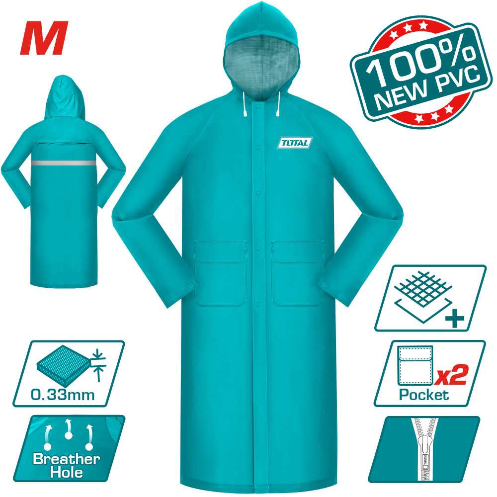 Дъждобран TOTAL, зелен, два джоба