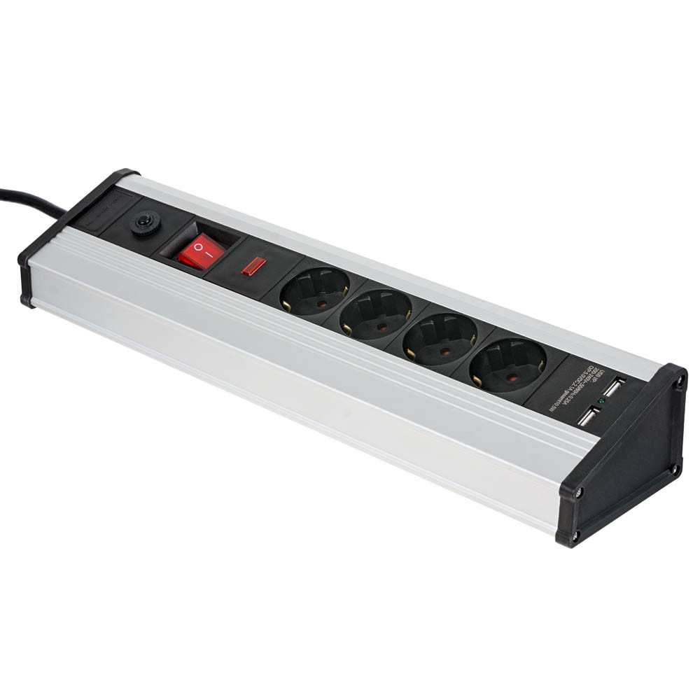 Разклонител, desktop, алуминий, 3 м, USB