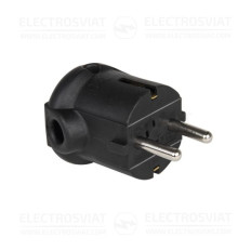 ЪГЛОВ ЩЕПСЕЛ, IP20, 250V, 16A 2P+E, ЧЕРЕН