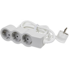 РАЗКЛОНИТЕЛ, БЯЛ, 3X2P+E, КАБЕЛ 1.5M, STANDARD