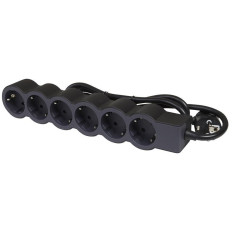 РАЗКЛОНИТЕЛ, ЧЕРЕН, 6X2P+E С КАБЕЛ 3М, STANDARD