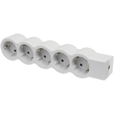 РАЗКЛОНИТЕЛ, БЯЛ, 5X2P+E БЕЗ КАБЕЛ, STANDARD