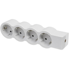 РАЗКЛОНИТЕЛ, БЯЛ, 4X2P+E, БЕЗ КАБЕЛ, STANDARD