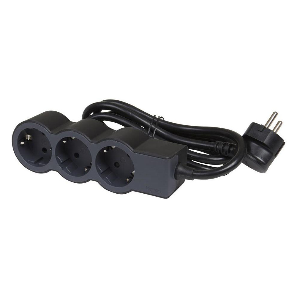 РАЗКЛОНИТЕЛ, ЧЕРЕН, 3X2P+E, КАБЕЛ 3M, STANDARD